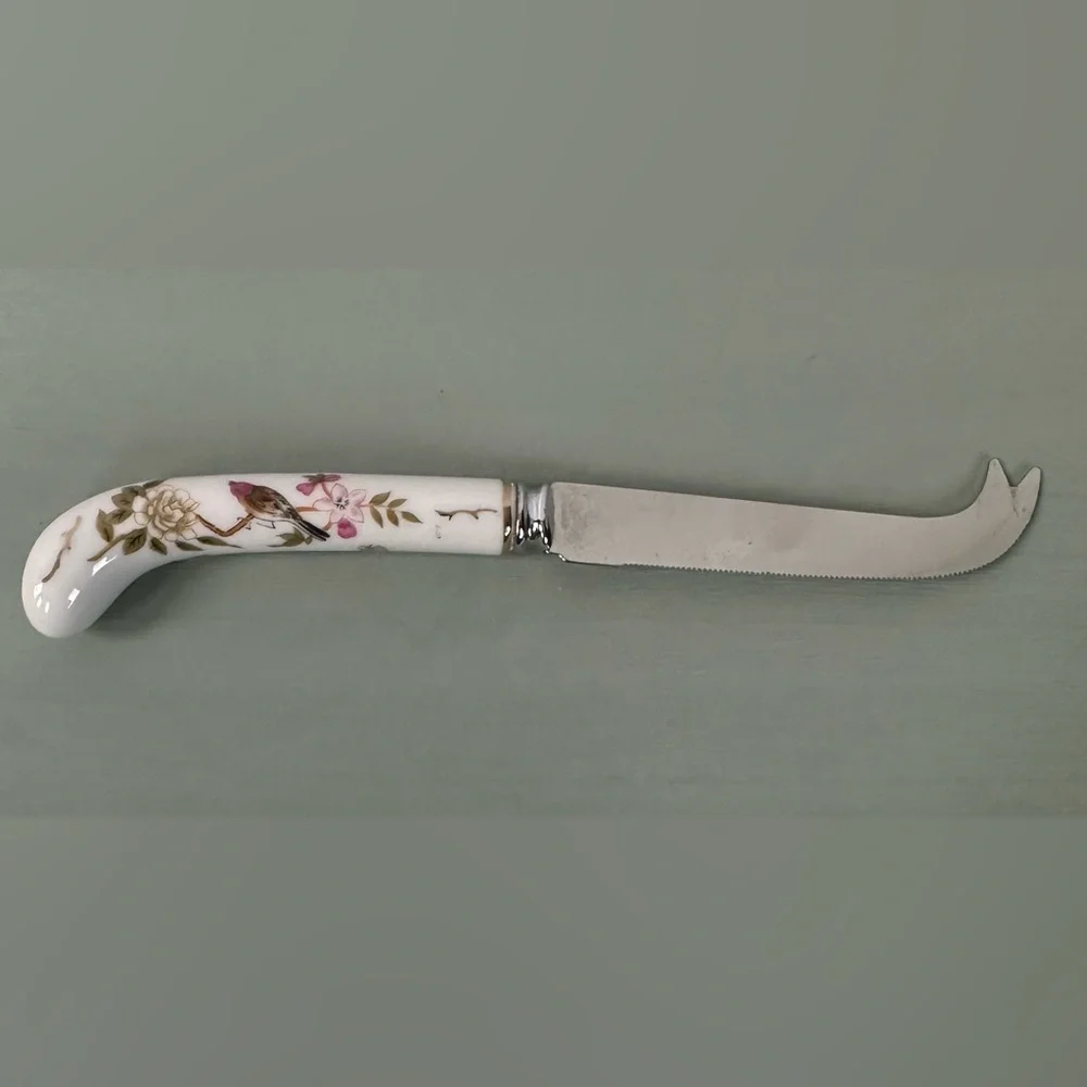 HOUSE OF PRILL SHEFFIELD England Porcelain handle cheese knife 8 3/8